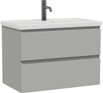 Тумба с раковиной RUVANN STELLO 70 + Фостер 70 в ванную подвесная, грей Т.STELLO-GR.П-70П-KIT-FOS