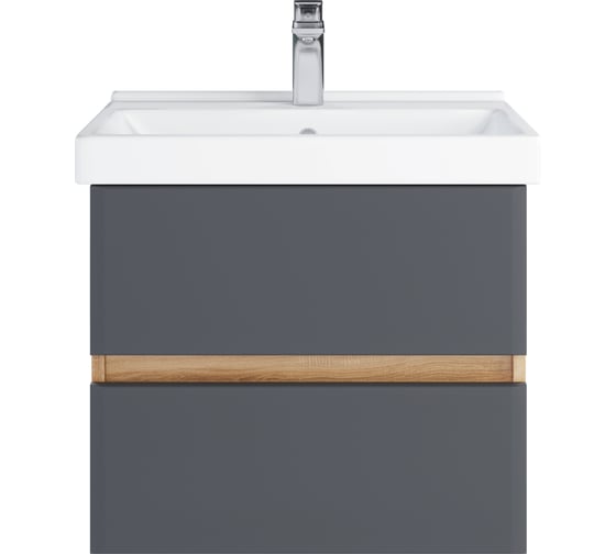 Тумба с раковиной RUVANN GLORY 60 + Фест 60 в ванную подвесная Т.GLORY.П-60П-KIT-FES