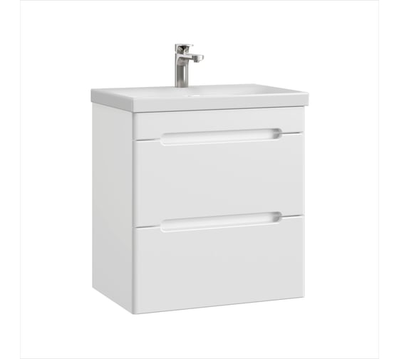 Тумба с раковиной RUVANN BRAVA 50 + Moduo 50 в ванную подвесная Т.BRAVA.П-50П-KIT-MOD