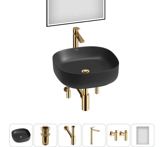 Набор Wellsee 6 в 1 Belle Spa 3.0 накладная раковина 45x45 см 20218513R