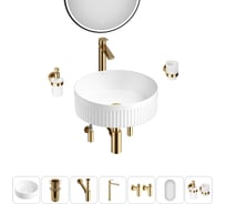 Набор Wellsee 7 в 1 Festive Fox 2.0 накладная раковина 40x40 см 20218031R