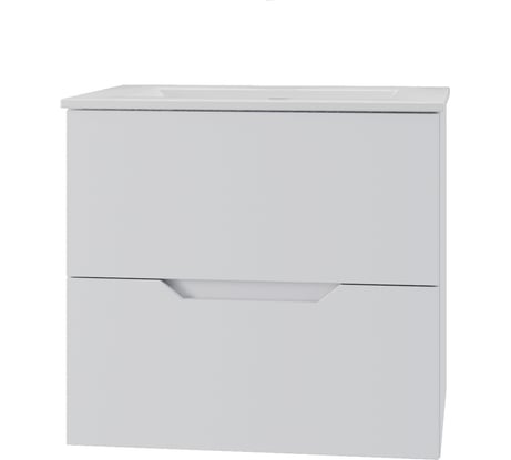 Подвесная тумба с раковиной Orange Line белая матовая Li-60Tuw+Ra