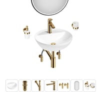 Набор Wellsee 7 в 1 Cute Twin R накладная раковина 42x42 см 20218953R