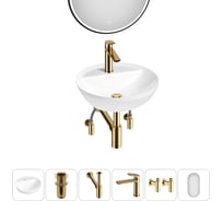 Набор Wellsee 6 в 1 Cute Twin R накладная раковина 42x42 см 20218949R