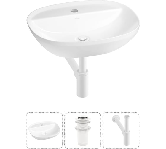 Набор Wellsee 3 в 1 Cute Twin R накладная раковина 50x42 см 20213345R
