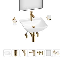 Набор Wellsee 7 в 1 Cute Twin S накладная раковина 43x43 см 20218969R