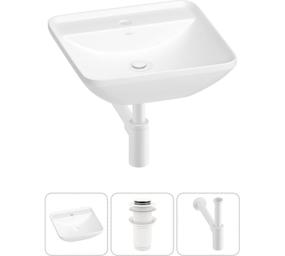 Набор Wellsee 3 в 1 Cute Twin S накладная раковина 43x43 см 20213361R