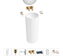 Набор Wellsee 6 в 1 Callipy Art напольная раковина 40x40x84 см 20218921R