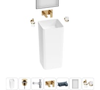 Набор Wellsee 6 в 1 Callipy Art напольная раковина 40x40x84 см 20218929R