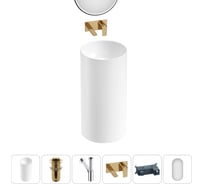 Набор Wellsee 5 в 1 Callipy Art напольная раковина 42x42x84 см 20218775R