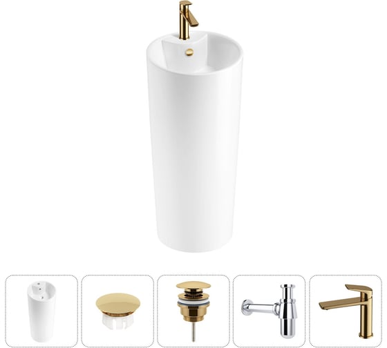 Набор Wellsee 5 в 1 Callipy Art напольная раковина 40x40x84 см 20217267R 1