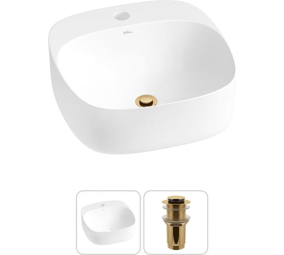 Набор Wellsee 2 в 1 Ideal накладная раковина 42x42 см 20214113R