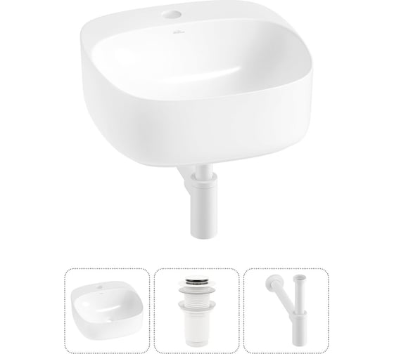 Набор Wellsee 3 в 1 Ideal накладная раковина 42x42 см 20214086R 1