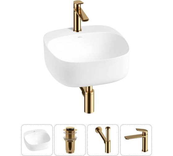 Набор Wellsee 4 в 1 Ideal накладная раковина 42x42 см 20214121R