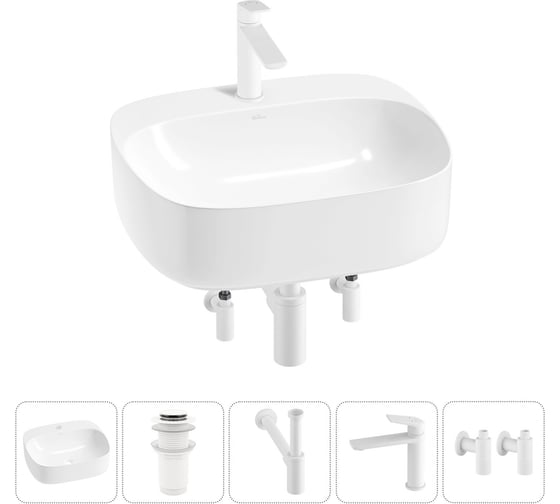 Набор Wellsee 5 в 1 Ideal накладная раковина 50x42 см 20214110R 1