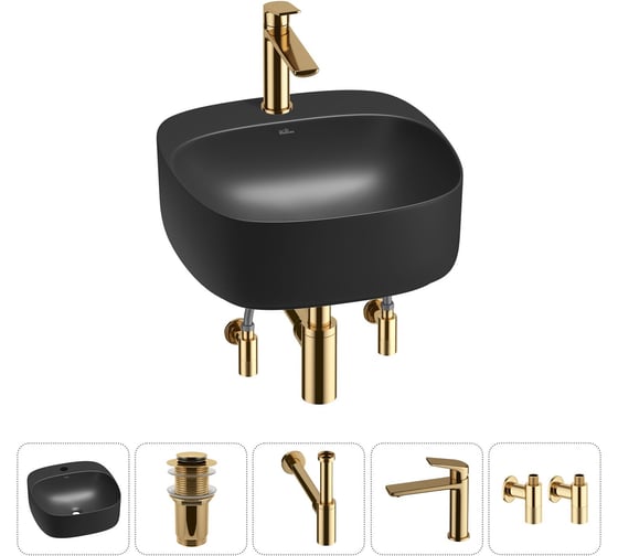 Набор Wellsee 5 в 1 Ideal накладная раковина 42x42 см 20214154R 1