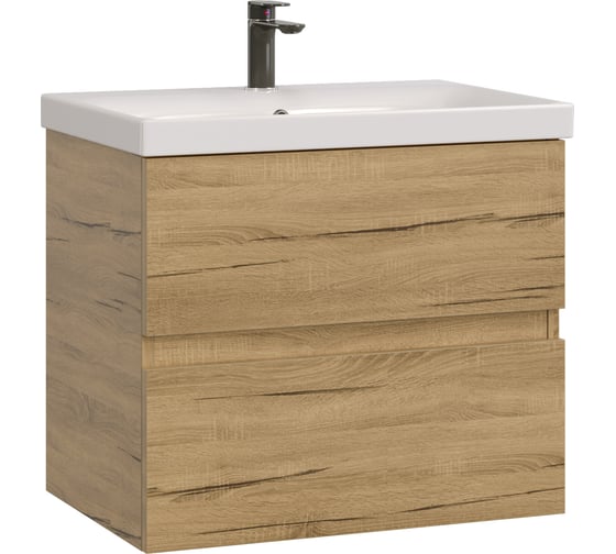 Тумба с раковиной RUVANN DREVA 50 + Moduo 50 в ванную подвесная Т.DREVA.Д-50П-KIT-MOD