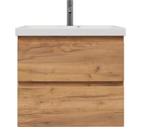 Тумба с раковиной RUVANN STELLO 50 + Moduo 50 в ванную подвесная голд крафт Т.STELLO-GK.П-50П-KIT-MOD