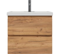 Тумба с раковиной RUVANN STELLO 50 + Фостер 50 в ванную подвесная голд крафт Т.STELLO-GK.П-50П-KIT-FOS