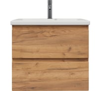 Тумба с раковиной RUVANN STELLO 60 + Como 60 в ванную подвесная голд крафт Т.STELLO-GK.П-60П-KIT-COM