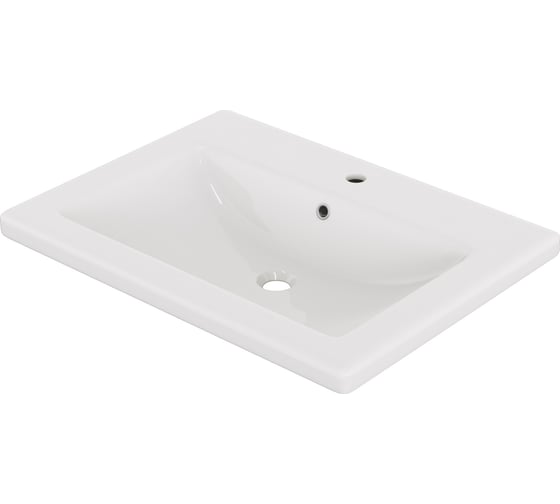Тумба с раковиной RUVANN STELLO 60 + Como 60 в ванную, подвесная, грей Т.STELLO-GK.П-60П-KIT-COM