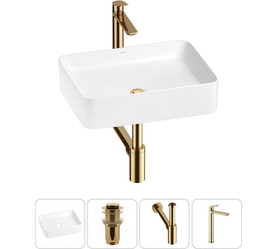 Набор Wellsee 4 в 1 Mint накладная раковина 50x38 см 20212487R 1