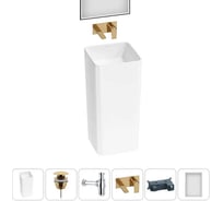 Набор Wellsee 5 в 1 Callipy Art напольная раковина 40x40x84 см 20218925R