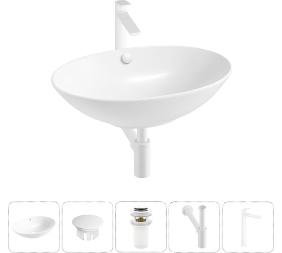 Набор Wellsee 5 в 1 Bliss накладная раковина 63x42 см 20217104R 1