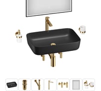 Акционный набор Wellsee 7 в 1 Preen накладная раковина 60x42 см 20218318R