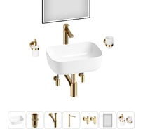 Акционный набор Wellsee 7 в 1 Preen накладная раковина 40x30 см 20218283R