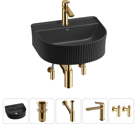 Акционный набор Wellsee 5 в 1 Festive Fox накладная/подвесная раковина 40x35 см 20213677R 1