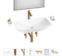 Акционный набор Wellsee 7 в 1 Demure накладная раковина 60x36 см 20218537R