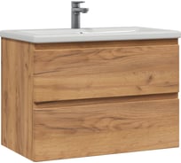 Тумба с раковиной RUVANN STELLO 80 + Moduo 80 в ванную подвесная голд крафт Т.STELLO-GK.П-80П-KIT-MOD