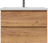 Тумба с раковиной RUVANN STELLO 80 + Como 80 в ванную подвесная голд крафт Т.STELLO-GK.П-80П-KIT-COM