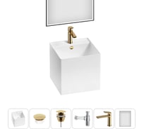 Набор Wellsee 6 в 1 M1 Limited Edition подвесная раковина 42x42 см 20219082R
