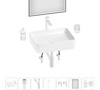 Набор Wellsee 7 в 1 Mint накладная раковина 50x38 см 20218900R