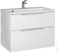 Тумба подвесная с раковиной RAVAL Wector 80.2 см, из МДФ, с ящиками, белая, прямоугольная в современном стиле RAVSET007