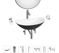 Набор Wellsee 7 в 1 Carefree Dove накладная раковина 60x36 см 20218386R