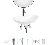 Набор Wellsee 6 в 1 Carefree Dove накладная раковина 60x36 см 20218375R