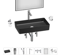 Набор Wellsee 7 в 1 FreeDom 2.0 накладная раковина 60x34 см 20217950R