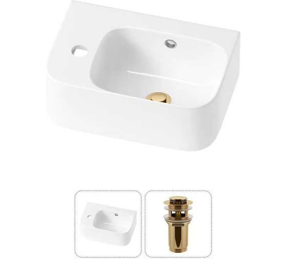 Комплект Wellsee 2 в 1 Lavinia Boho Bathroom Sink накладная/подвесная раковина 37x25 см 20216527R 1