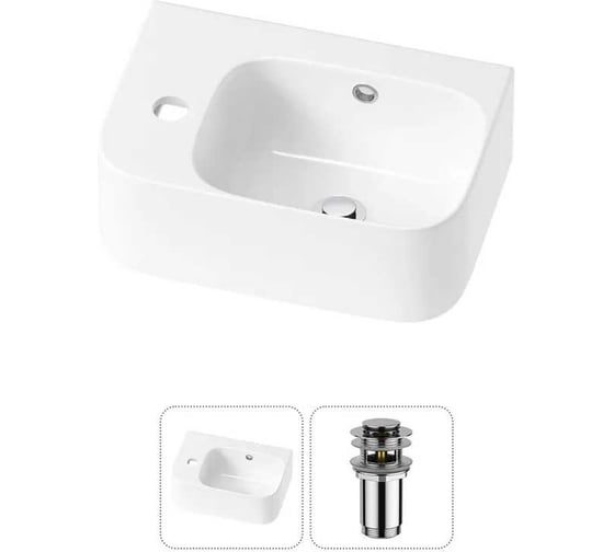 Комплект Wellsee 2 в 1 Lavinia Boho Bathroom Sink накладная/подвесная раковина 37x25 см 20216525R