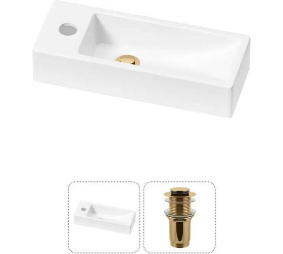 Комплект Wellsee 2 в 1 Lavinia Boho Bathroom Sink накладная/подвесная раковина 38x14 см 20215911R