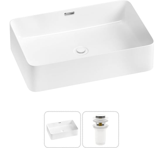 Комплект Wellsee 2 в 1 Lavinia Boho Bathroom Sink накладная раковина 55x37 см 20215226R