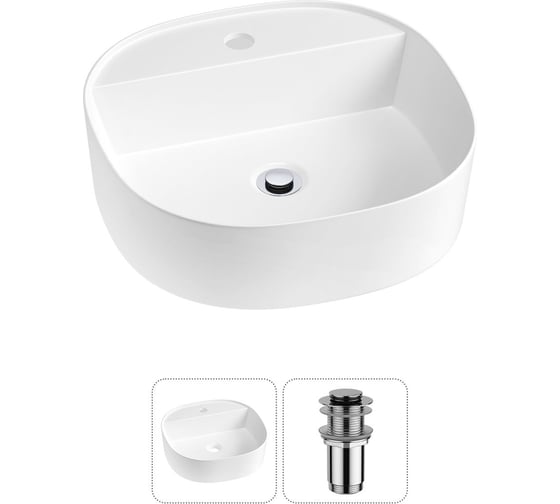 Комплект Wellsee 2 в 1 Lavinia Boho Bathroom Sink накладная раковина 44x44 см 20215175R