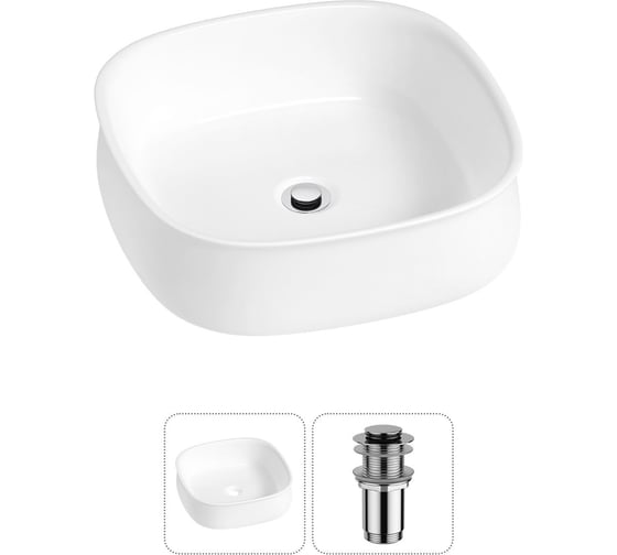 Комплект Wellsee 2 в 1 Lavinia Boho Bathroom Sink накладная раковина 42x42 см 20215444R