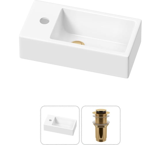 Комплект Wellsee 2 в 1 Lavinia Boho Bathroom Sink накладная/подвесная раковина 40x20 см 20215995R