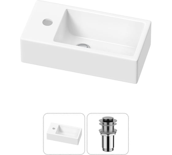 Комплект Wellsee 2 в 1 Lavinia Boho Bathroom Sink накладная/подвесная раковина 40x20 см 20215993R