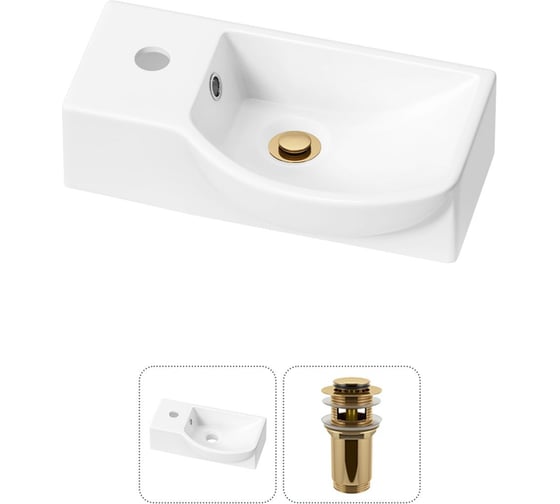 Комплект Wellsee 2 в 1 Lavinia Boho Bathroom Sink накладная/подвесная раковина 40x23 см 20216023R