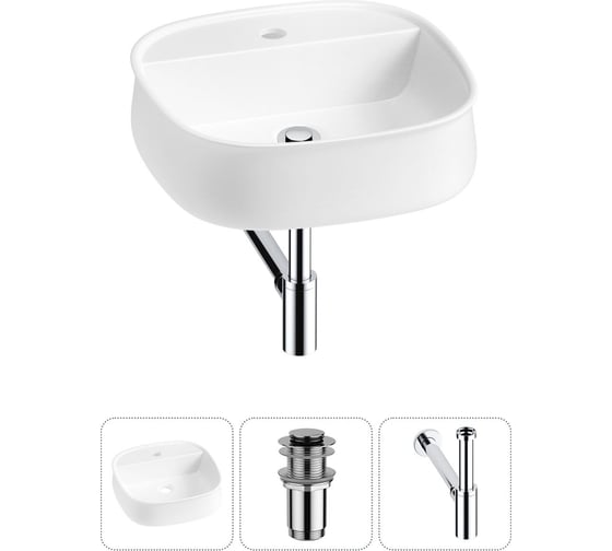 Комплект Wellsee 3 в 1 Lavinia Boho Bathroom Sink накладная раковина 42x42 см 20215480R 1
